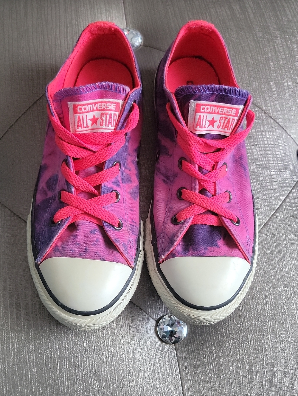 Converse Kids Pink & Purple Tie-Dye Low Top Sneakers